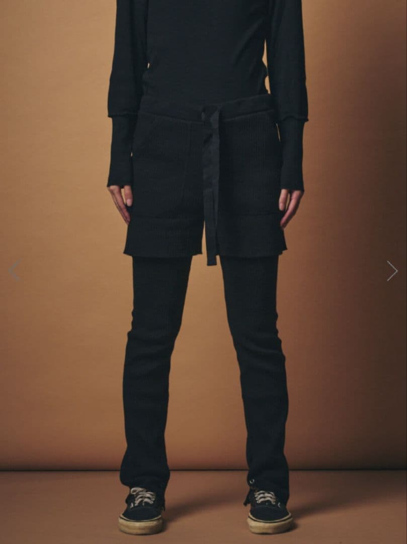 【新品未使用】m.u RIB Layered PANTS　BLACK