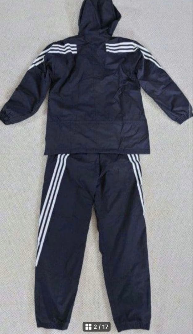 アディダス　裏起毛　ウインドブレーカー上下　ブラック　レディースL 新品未使用