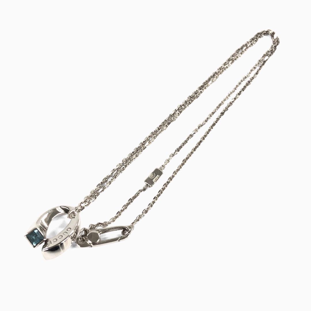 美品 GUCCI グッチ SV925 ブルートパーズ ネックレス アクセサリー