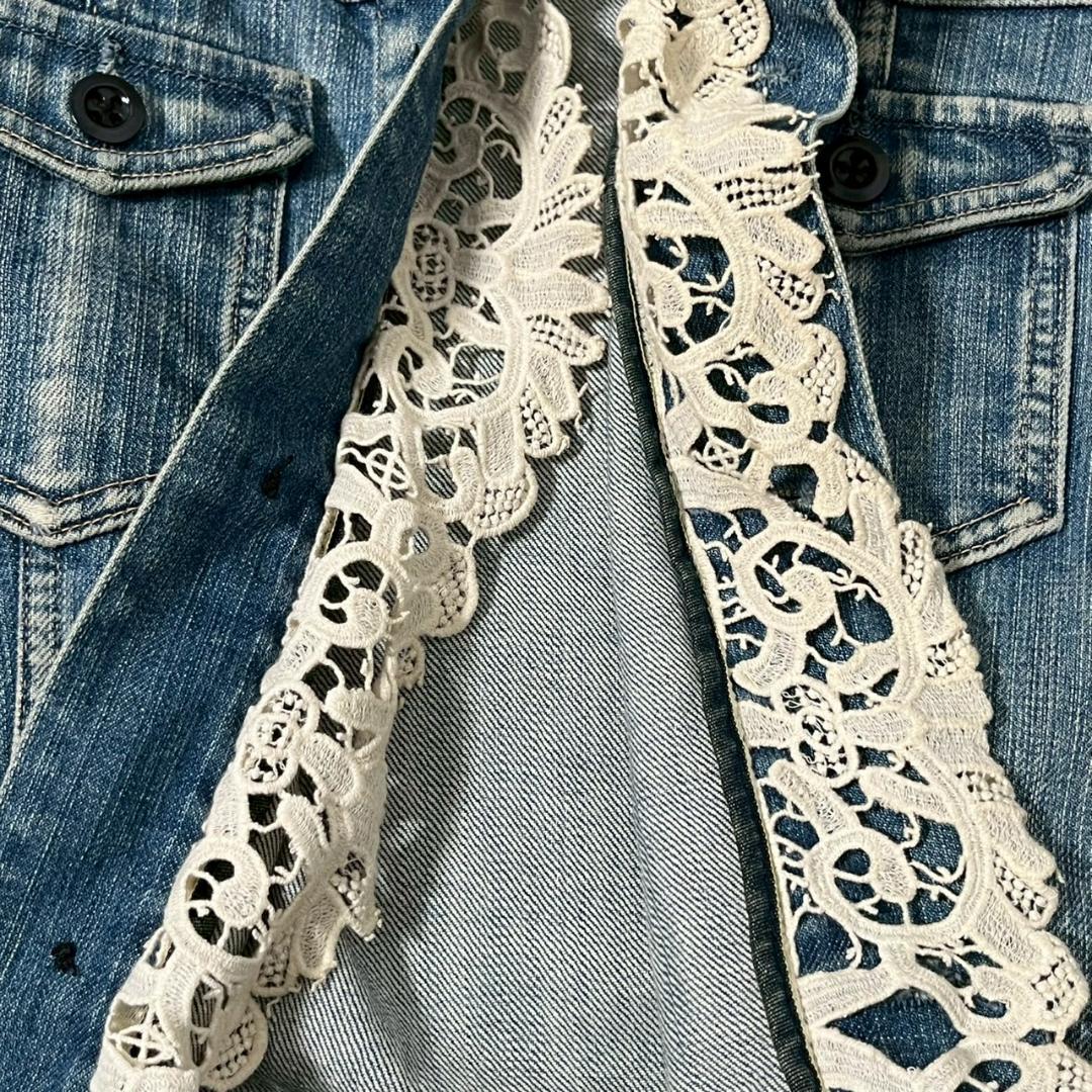 45rpm レース装飾 デニム ジャケット Gジャン N1304