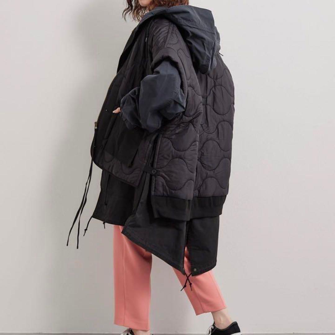 HIOGA.　etsinta マルチウェイモッズコート ブラック