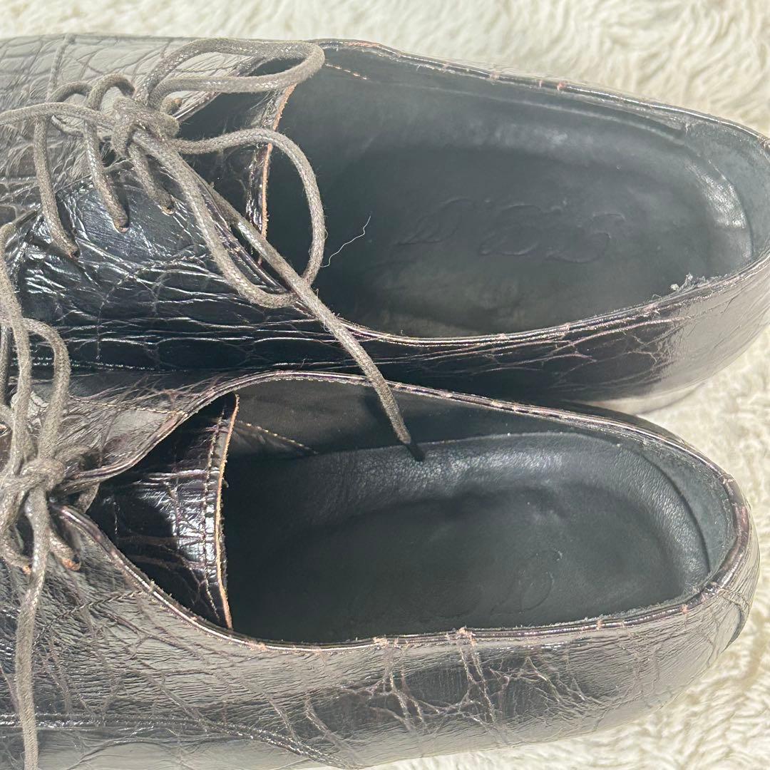 【イタリア製】クロコダイルレザー ドレスシューズ 黒 ビジネス ストレートチップ