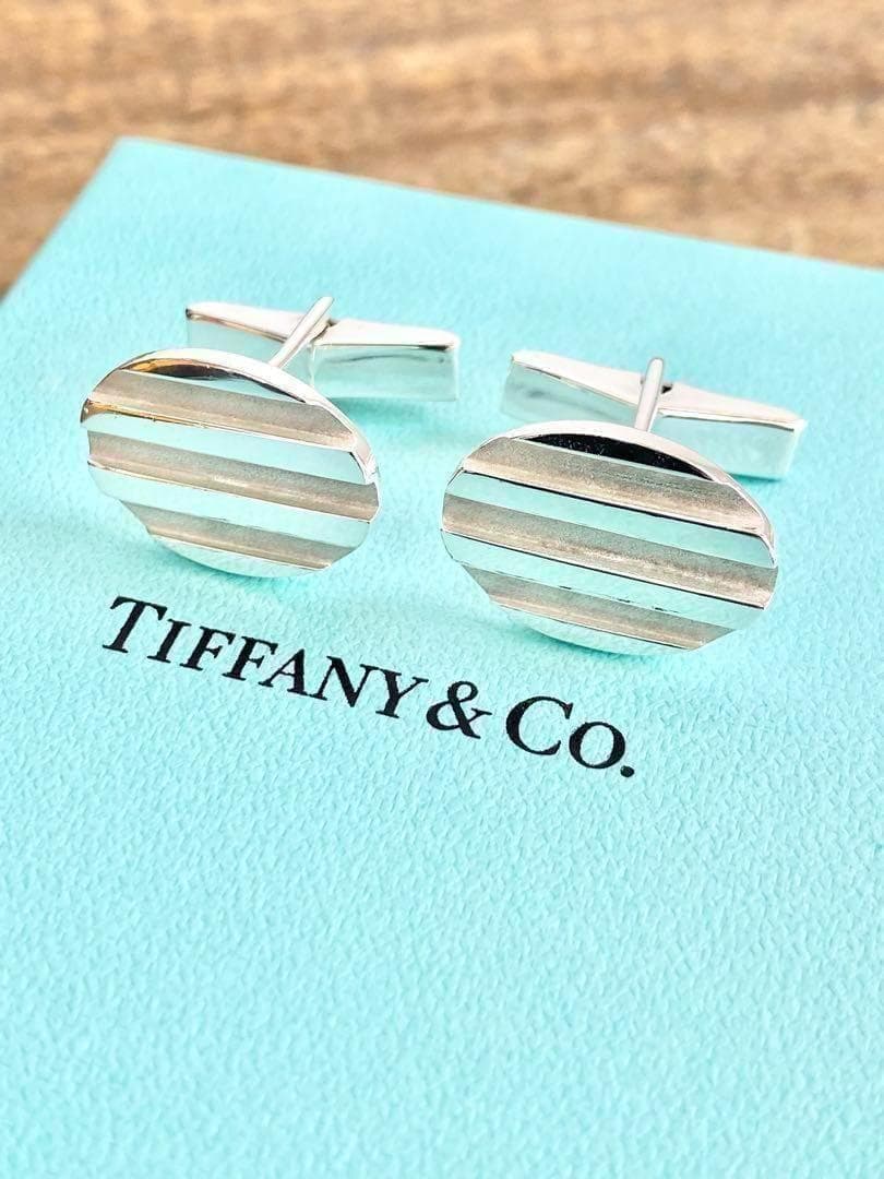 TIFFANY ティファニー ヴィンテージ グルーブド カフリンクス カフス