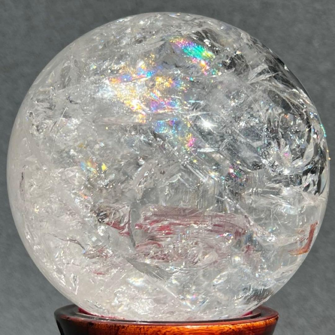 ✳️専用‼️✨超絶美麗の美しさ✨超美麗宝珠✨レインボー 水晶 丸玉 天然石 鑑別書付