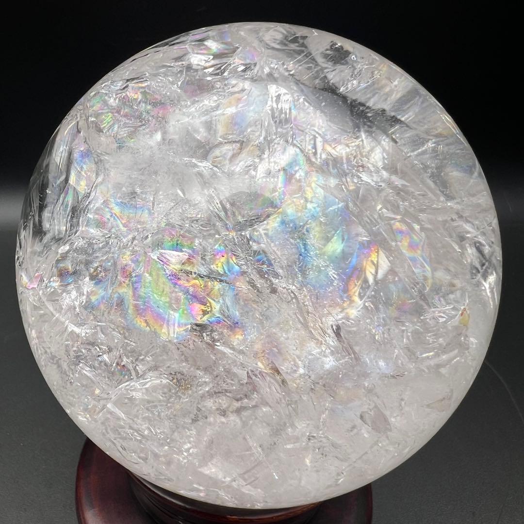 ✳️専用‼️✨超絶美麗の美しさ✨超美麗宝珠✨レインボー 水晶 丸玉 天然石 鑑別書付