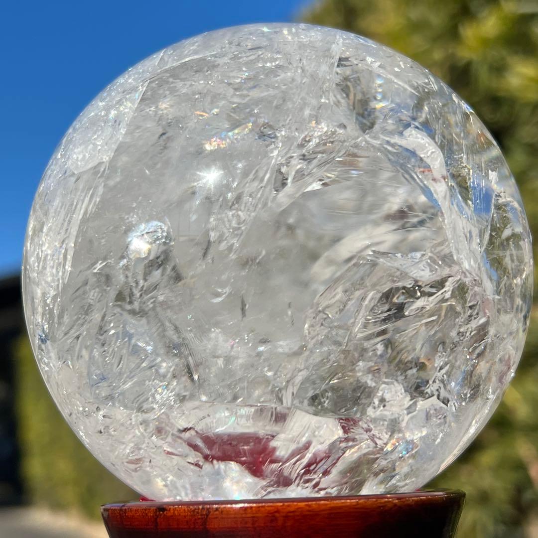 ✳️専用‼️✨超絶美麗の美しさ✨超美麗宝珠✨レインボー 水晶 丸玉 天然石 鑑別書付