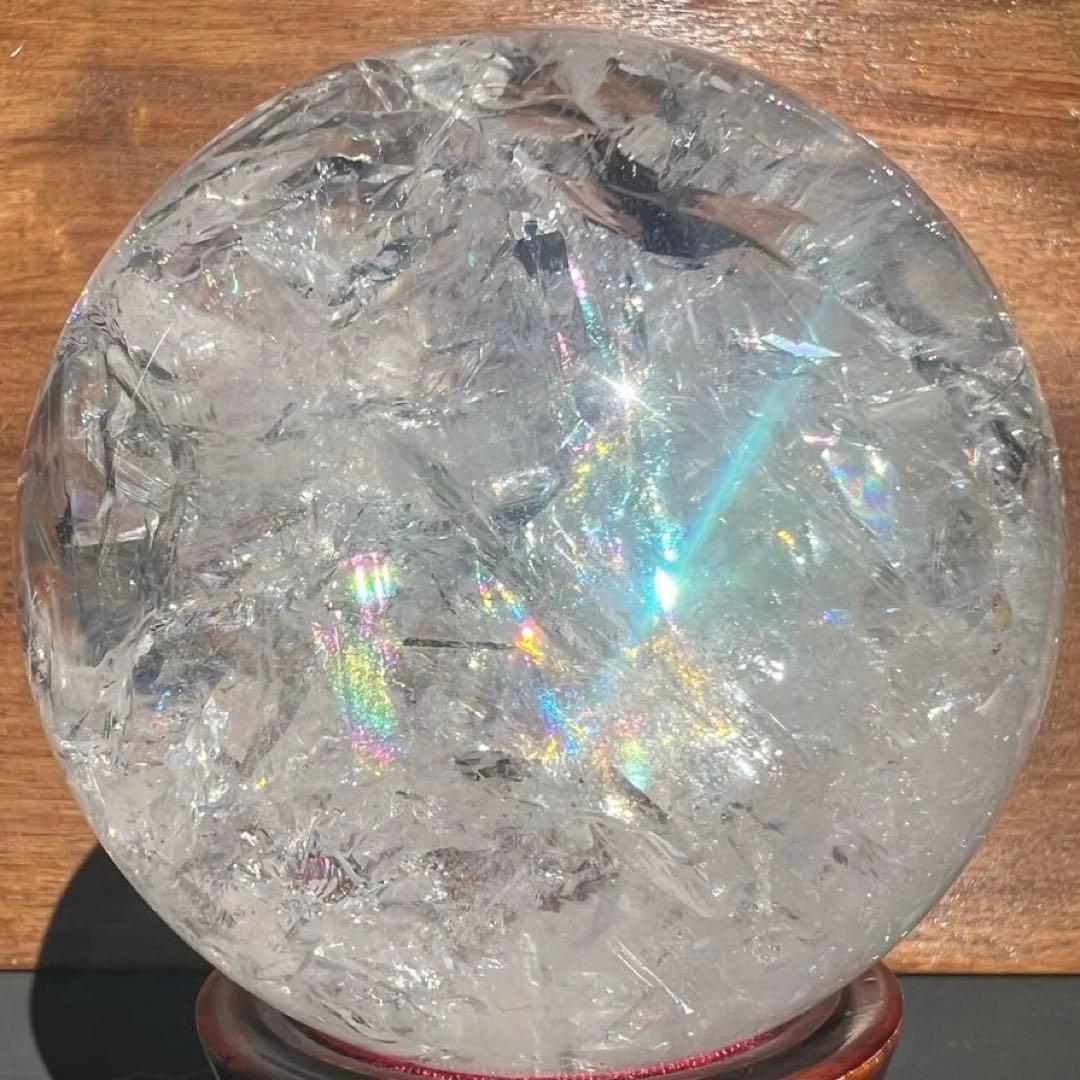 ✳️専用‼️✨超絶美麗の美しさ✨超美麗宝珠✨レインボー 水晶 丸玉 天然石 鑑別書付