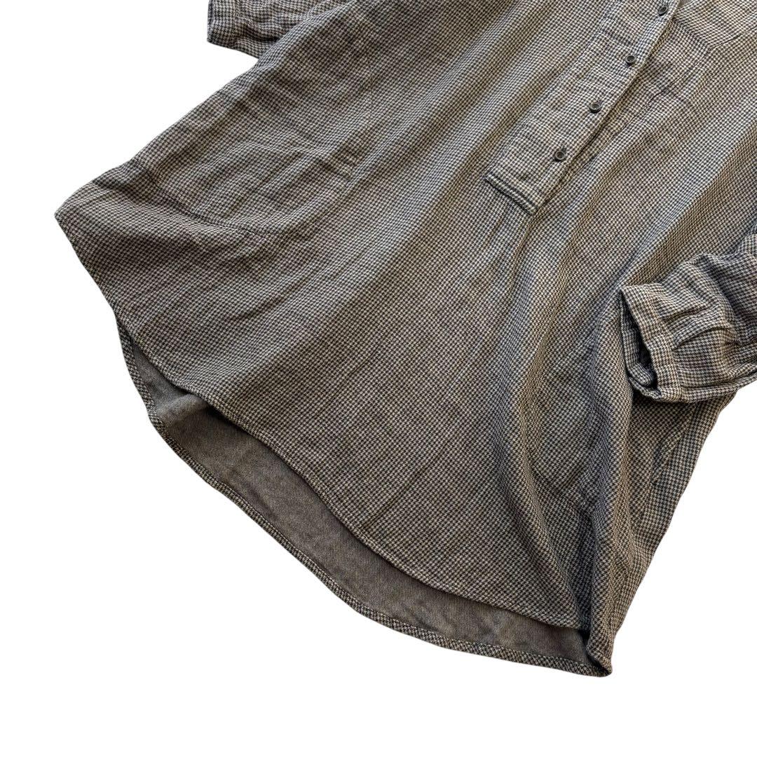 美品　群言堂 根々 石見銀山 コットンウール チュニック　千鳥柄 FREE