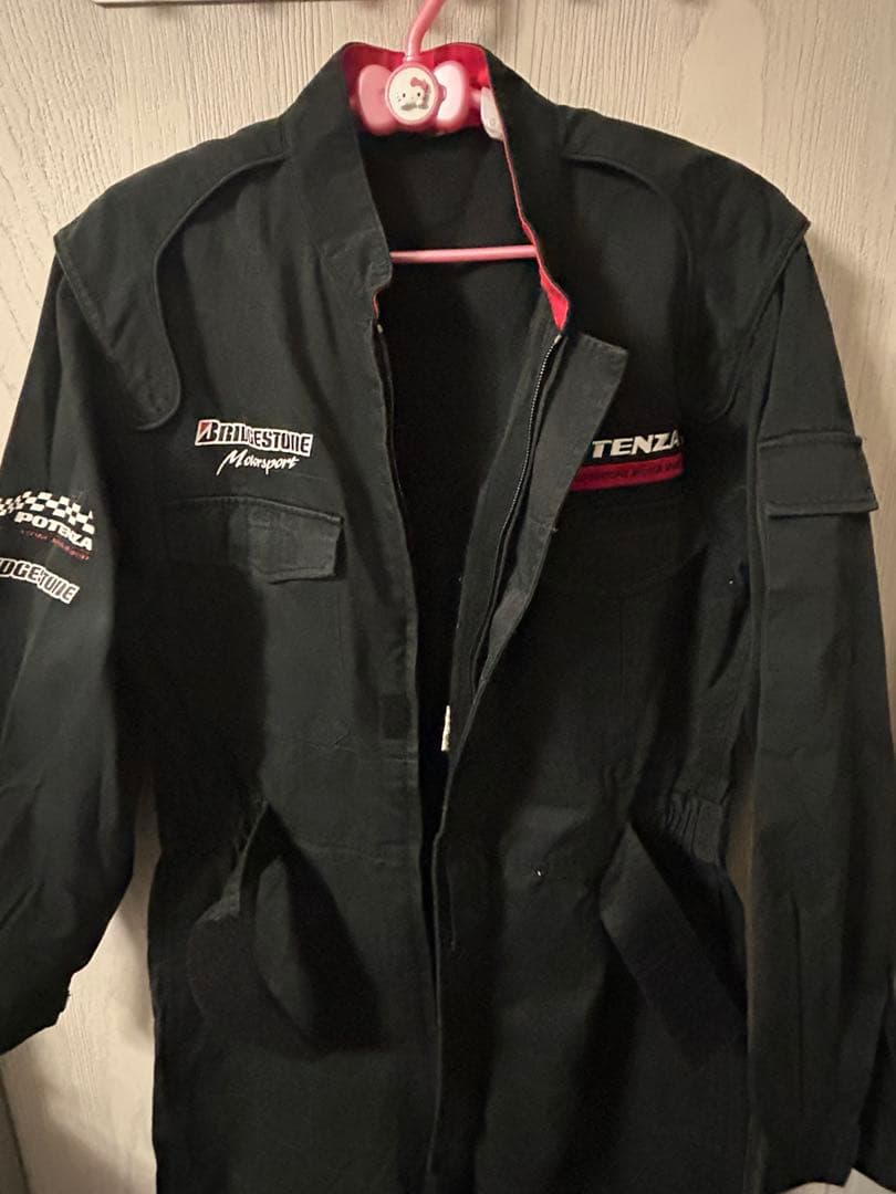 春*助様 美品 ブリジストン刺繍 つなぎ ブラック オーバーオール 作業服 厚着