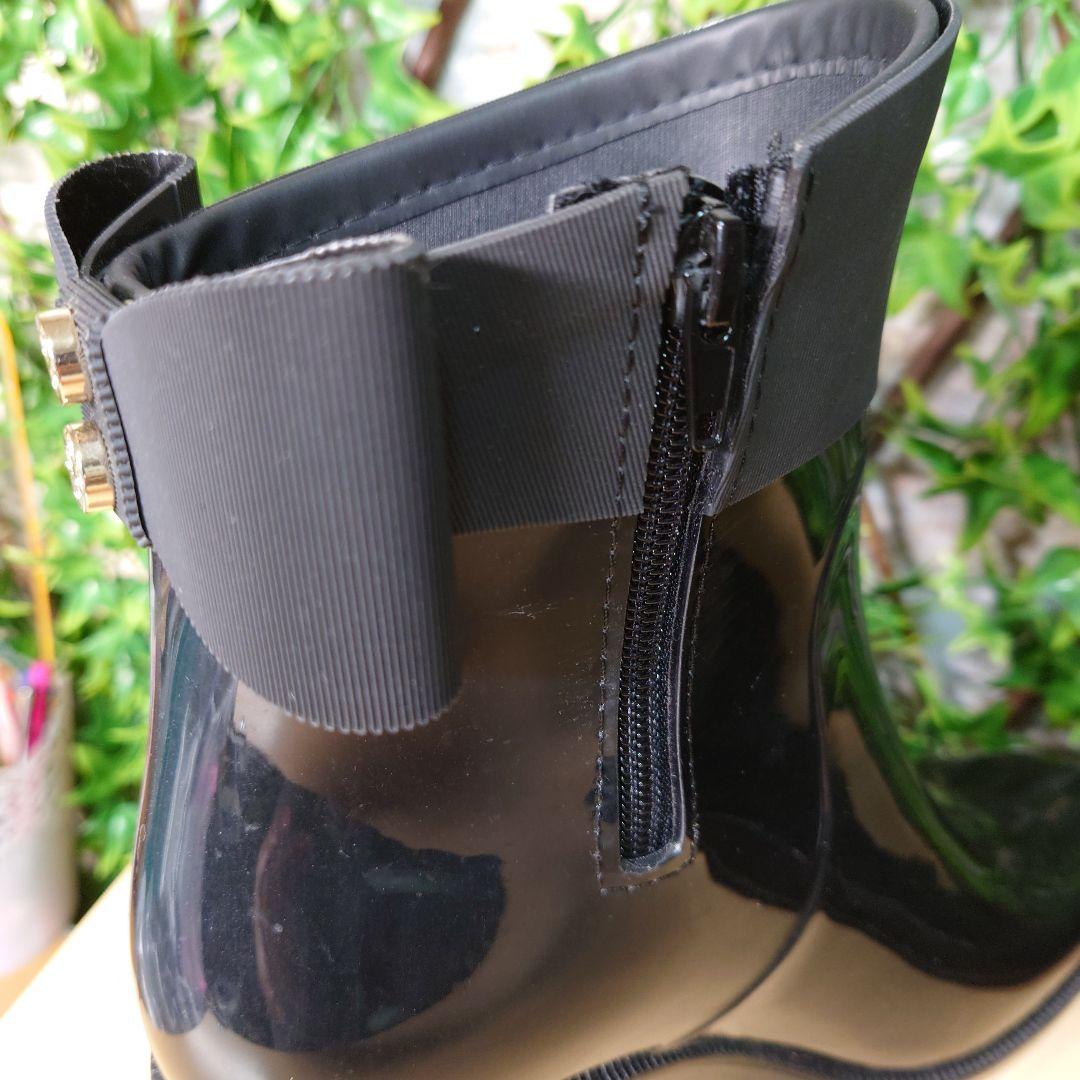 TOCCA レインブーツ バックリボン　ブラックLサイズ