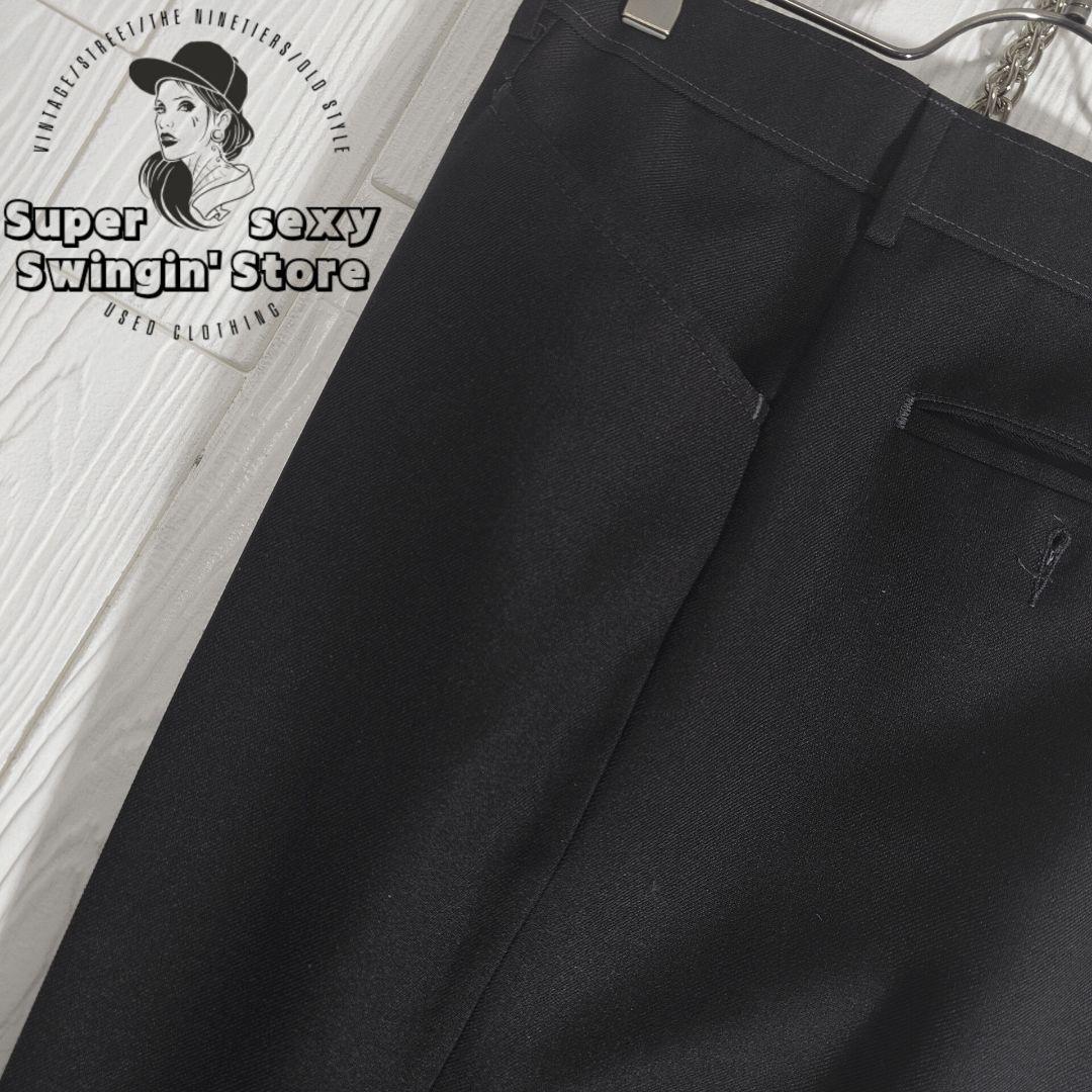 人気 リーバイス アクションスラックス W36 ブラック センタープレス 古着