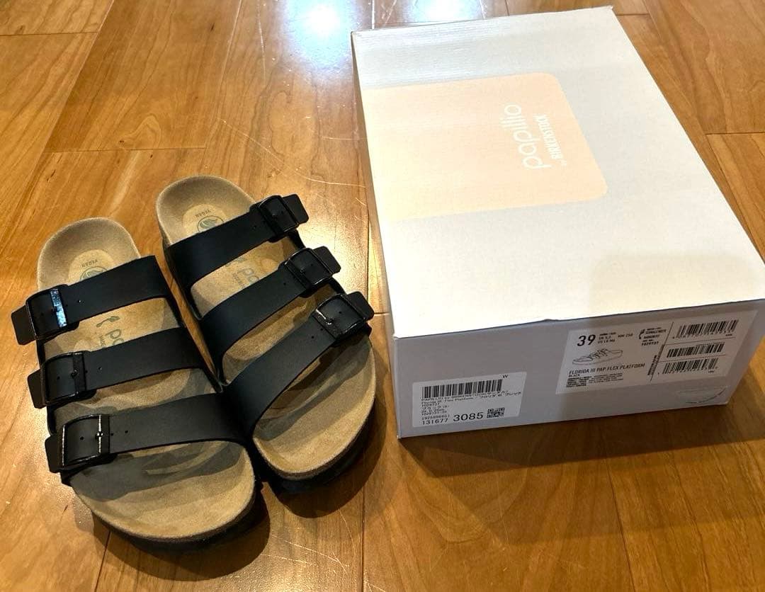 ビルケン　フロリダ プラットフォーム ビルコフロー ブラック サンダル 39