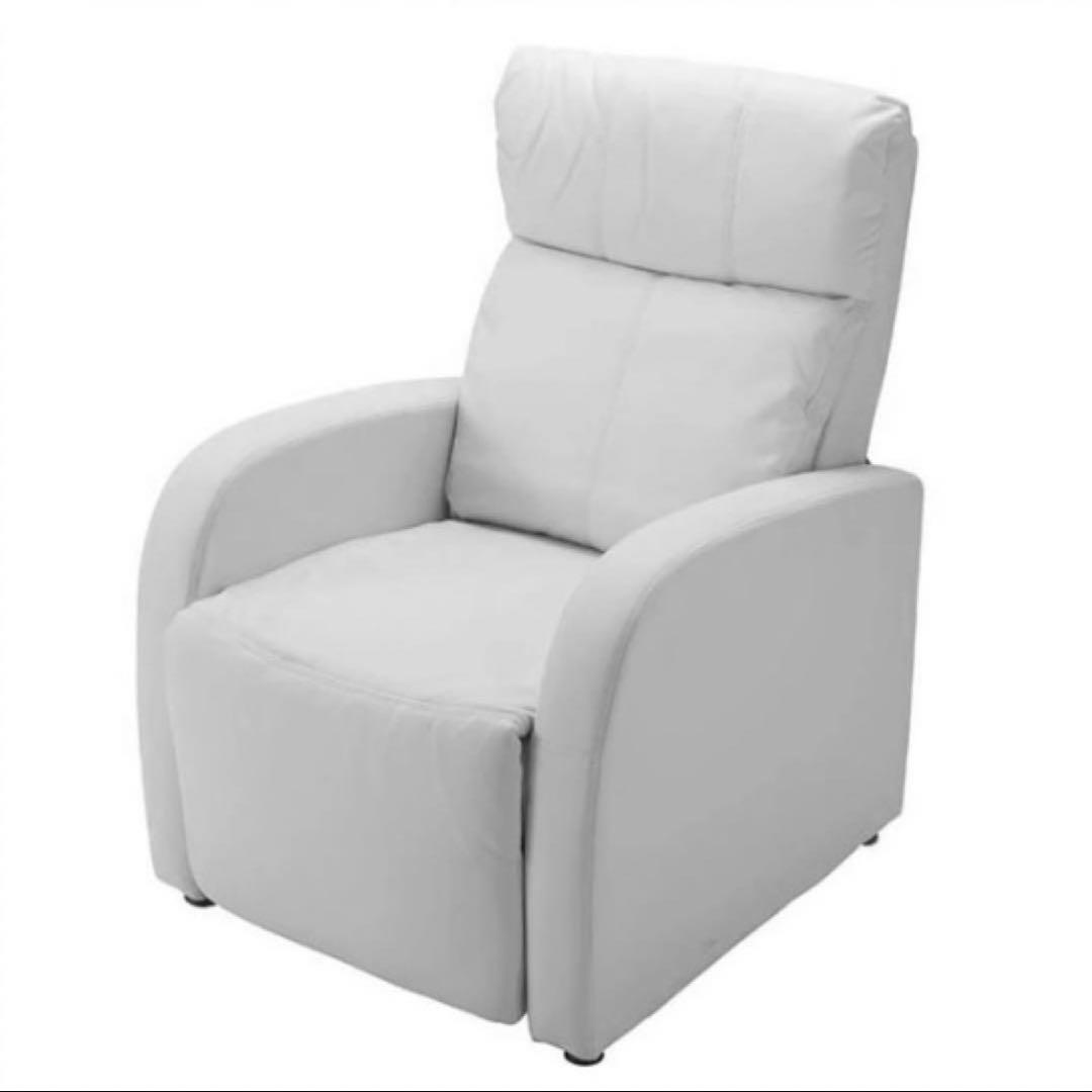 サロン リクライニングチェア 施術ベッド ソファー 手動 白 エステ マツエク