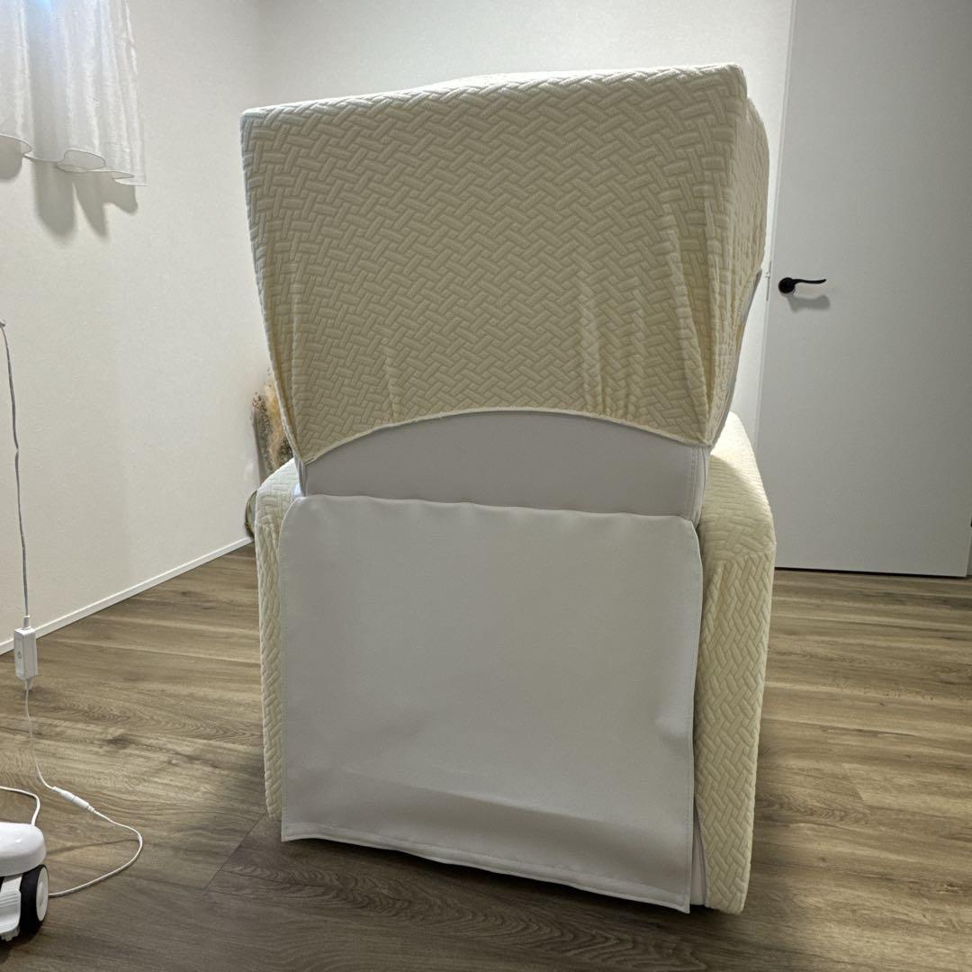 サロン リクライニングチェア 施術ベッド ソファー 手動 白 エステ マツエク