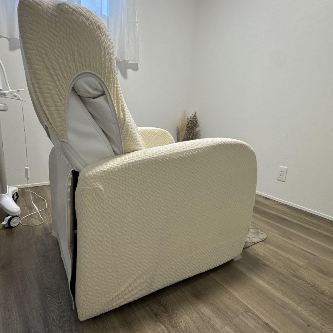 サロン リクライニングチェア 施術ベッド ソファー 手動 白 エステ マツエク