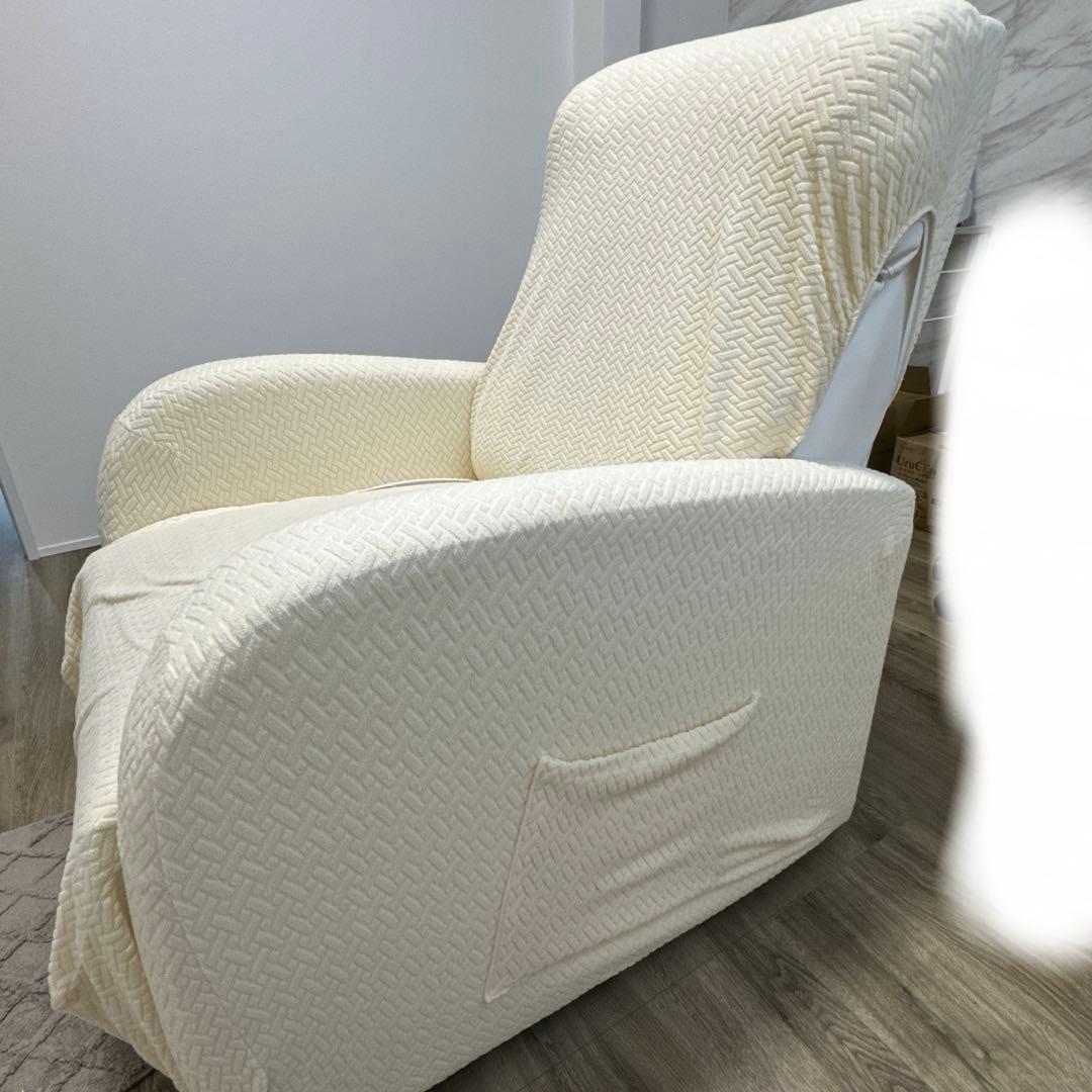 サロン リクライニングチェア 施術ベッド ソファー 手動 白 エステ マツエク