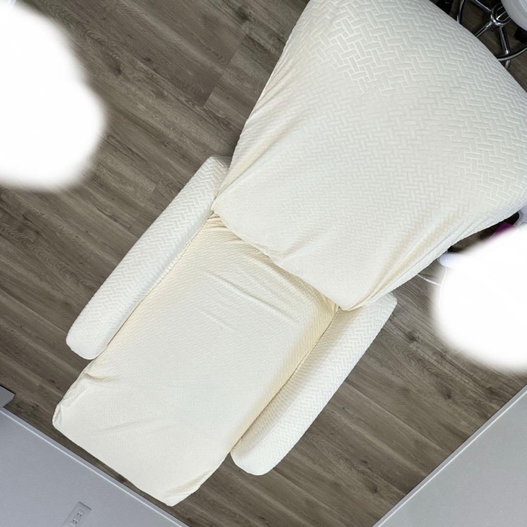 サロン リクライニングチェア 施術ベッド ソファー 手動 白 エステ マツエク