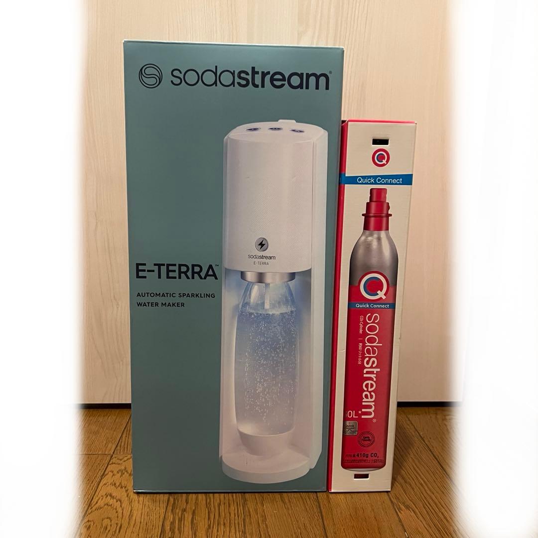 【新品】sodastream E-TERRA ホワイト　ガスシリンダー付