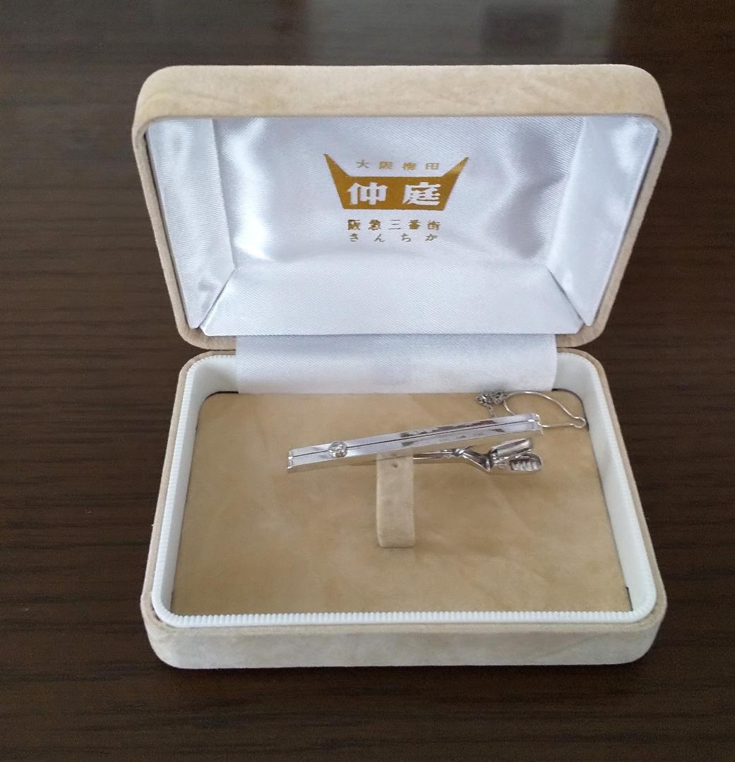 【未使用品】K14WG《4.41ｇ》◇0.10ctダイヤ入り◇ ネクタイピン