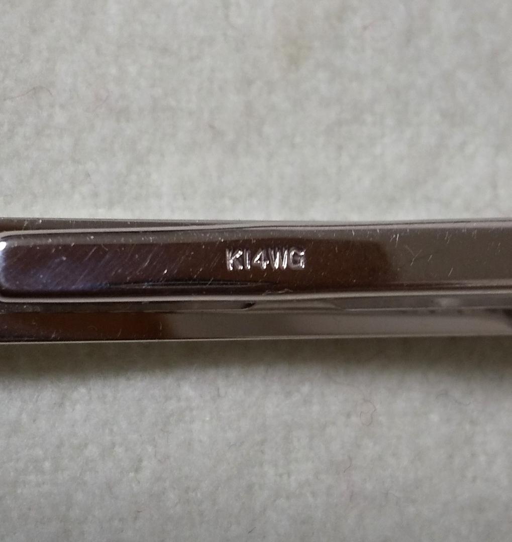 【未使用品】K14WG《4.41ｇ》◇0.10ctダイヤ入り◇ ネクタイピン