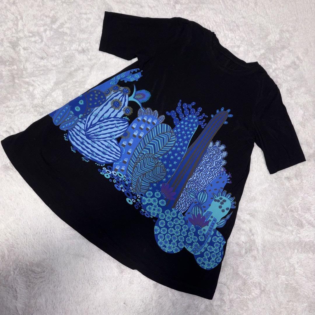 トクコプルミエヴォル(9)半袖 Tシャツ チュニック 総柄 サボテン 花柄