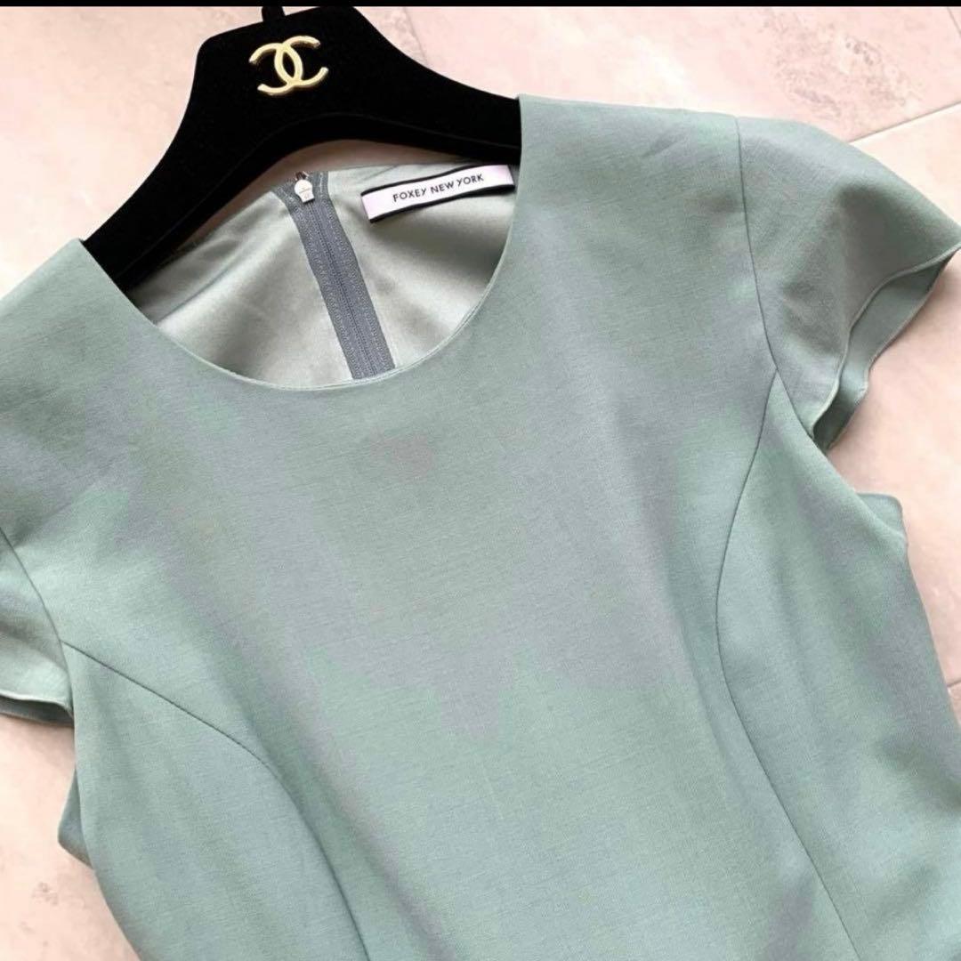 美品♡フォクシーニューヨーク アビゲイル ワンピース ミントグリーン 38