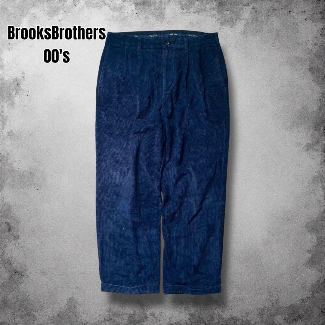 BrooksBrothersツータック ワイドコーデュロイパンツ y2k 古着