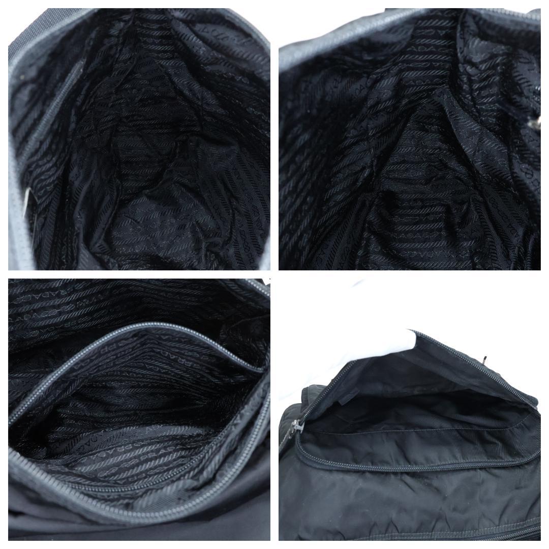 美品 PRADA プラダ ショルダーバッグ 3角プレート 白タグ ブラック