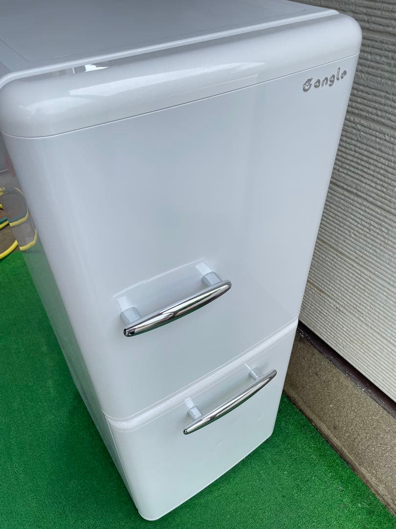 732美品✨ エディオン レトロインバーターおしゃれホワイト2ドア冷蔵庫 単身