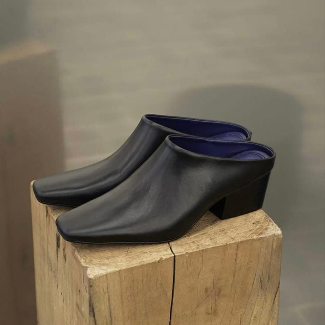 靴 TODAYFUL Squaretoe Leather Sabot