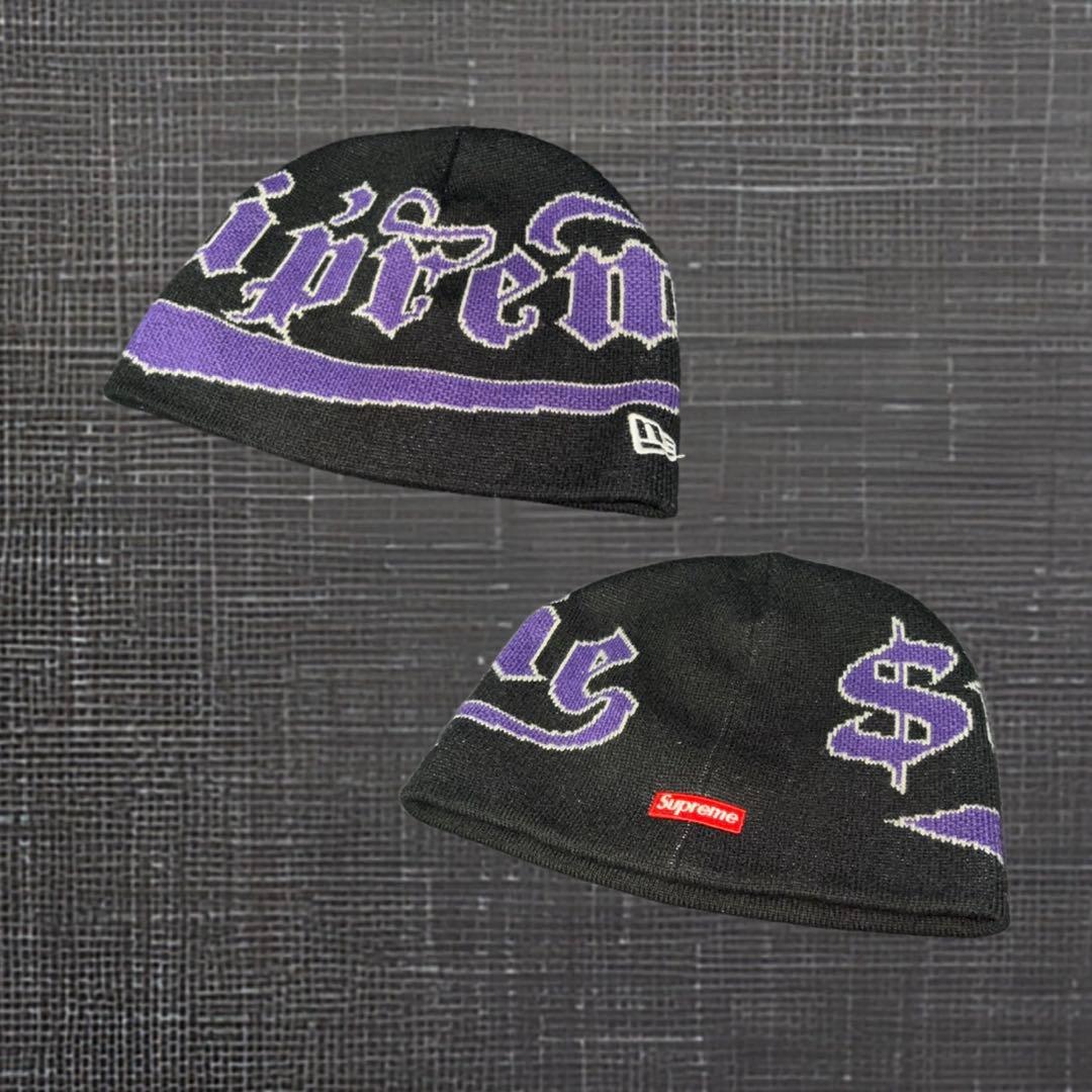 帽子 Supreme New Era Accent Beanie Navy FW24