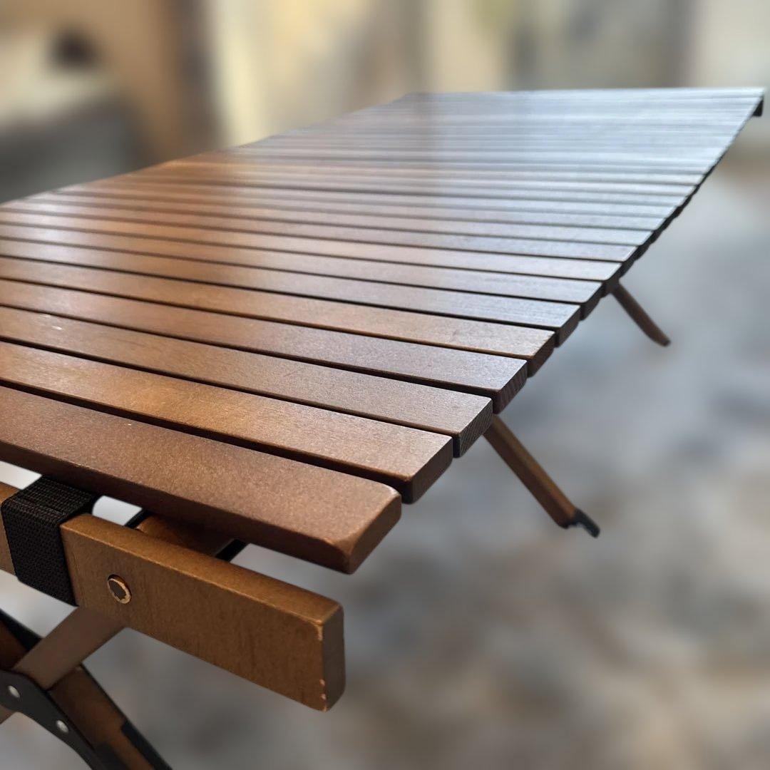 Hilanderロールトップテーブル 120cm ダークブラウン