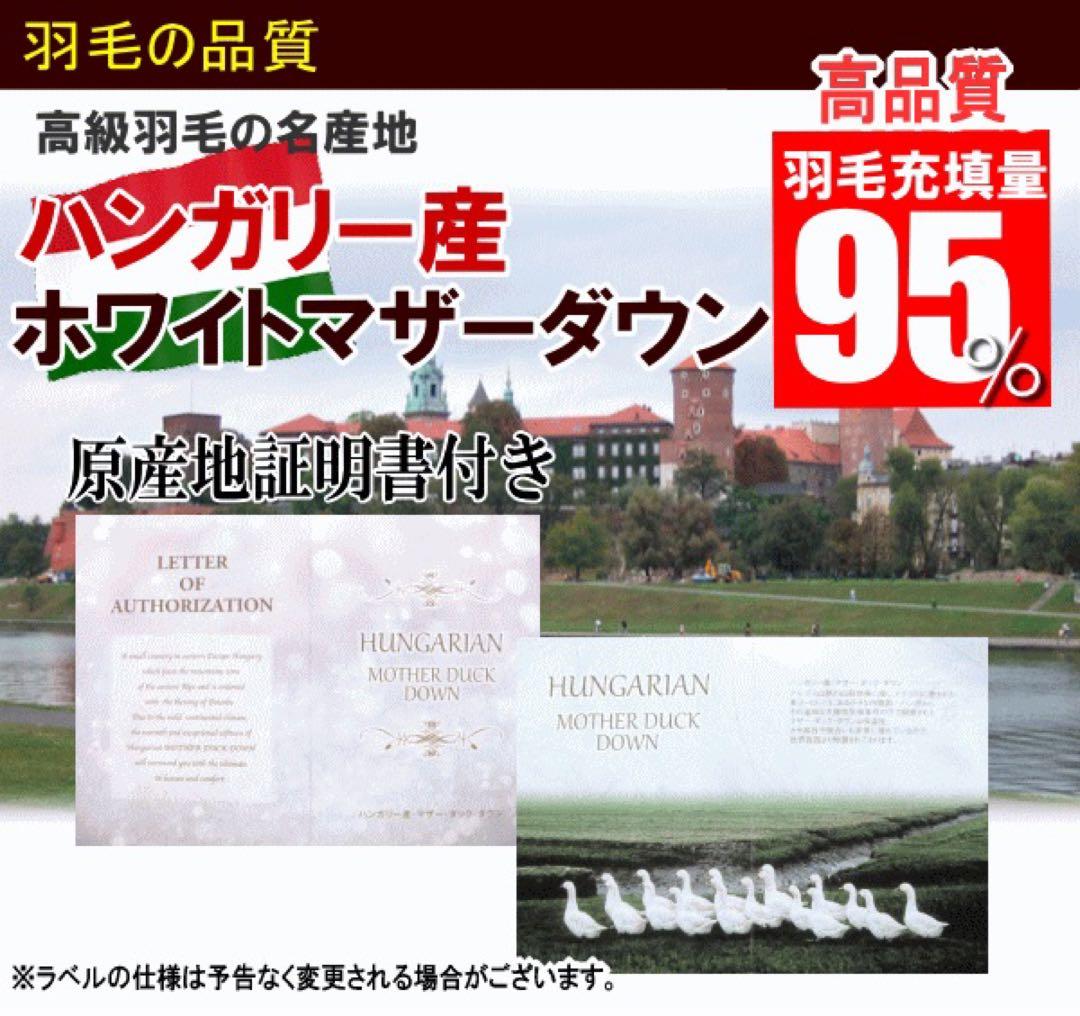 羽毛布団 クイーン ハンガリー産ホワイトマザーダック 超長綿 二層キルト 生成り