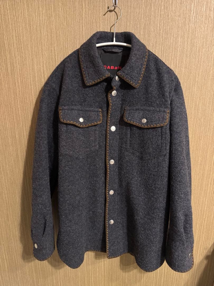 【CABaN】　キャバン　ウールフリースジャケット　グレー　Mサイズ