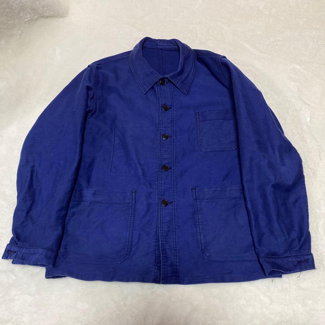 60s フレンチ モールスキンジャケット カバーオール 古着 ブランド不明