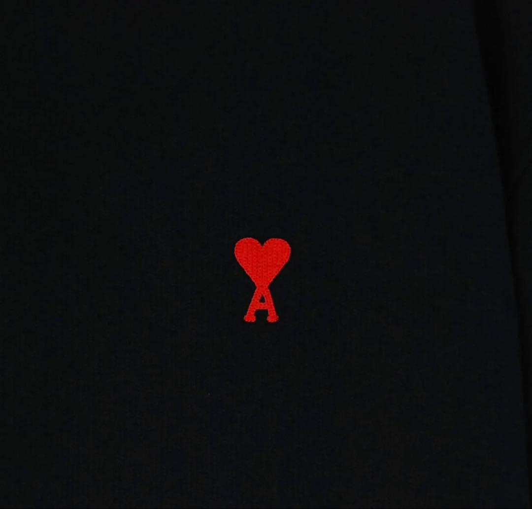 ami ハート刺繍 ブラック トレーナー