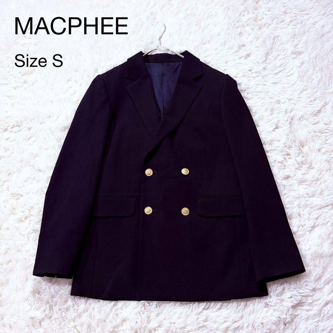 マカフィー ウール ダブルブレスト ジャケット　金ボタン 紺ブレ S