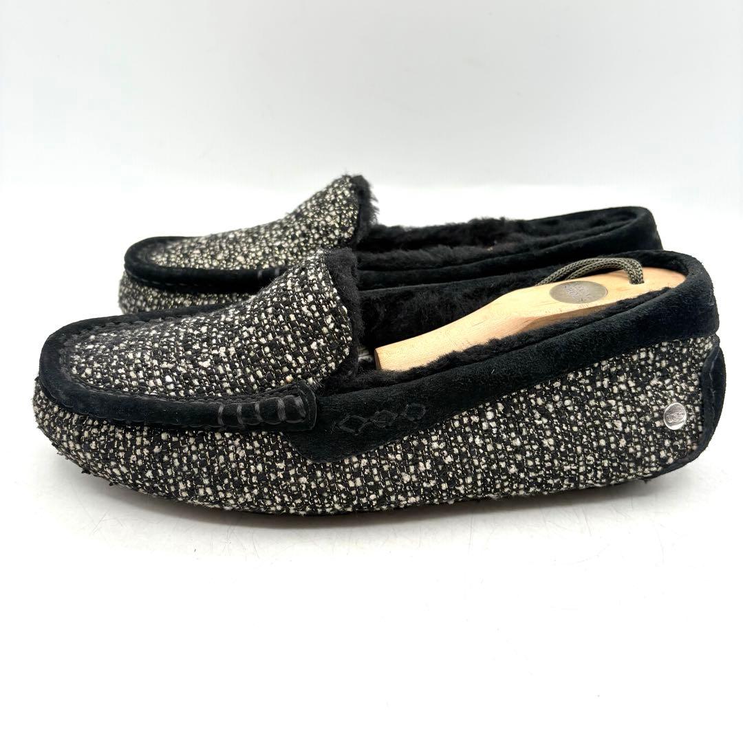 美品✨ UGG ムートン ツイードモカシン スリッポン 【23.0】 ファー