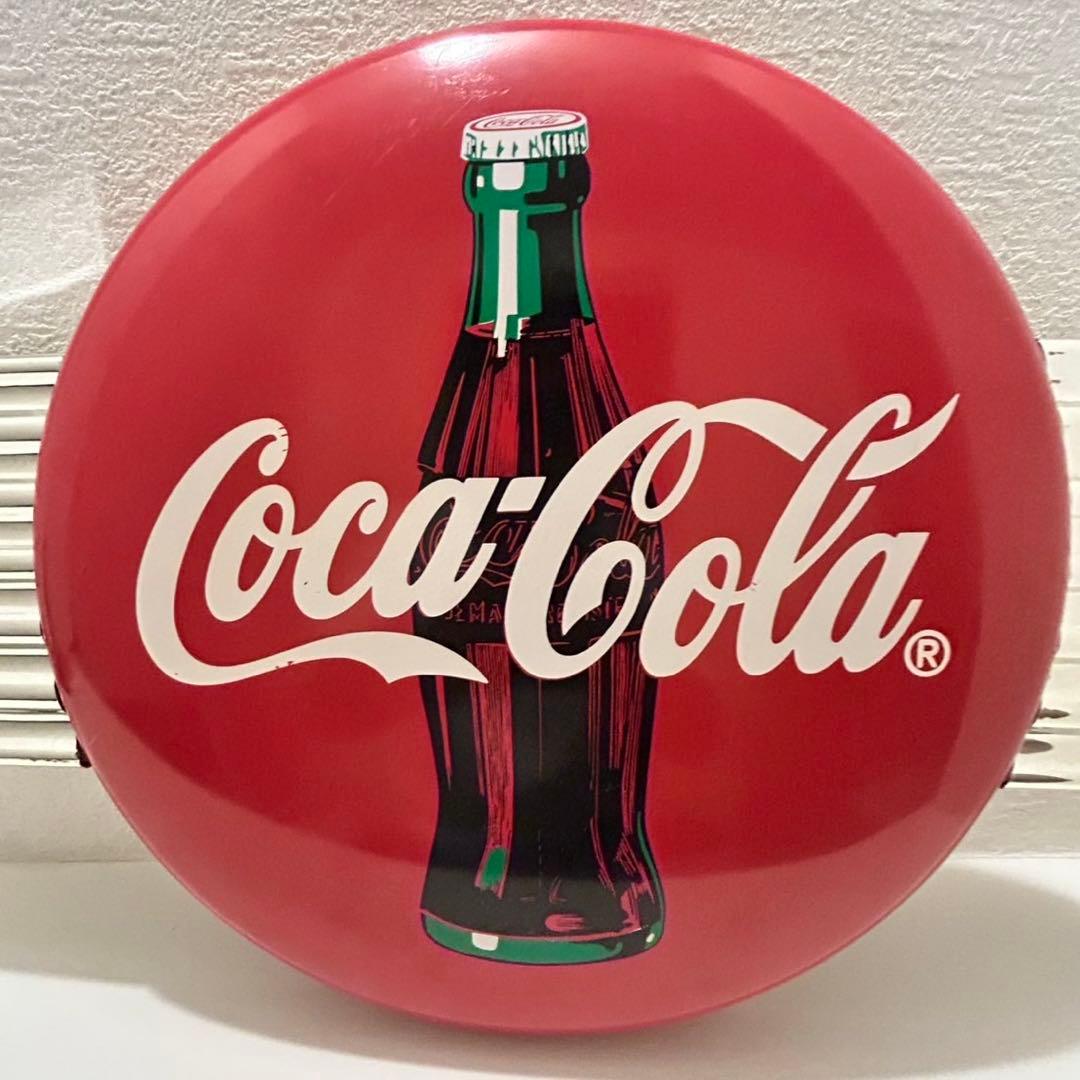 【Coca Cola コカコーラ】丸型ボタン看板 ウイング付　アメリカン雑貨