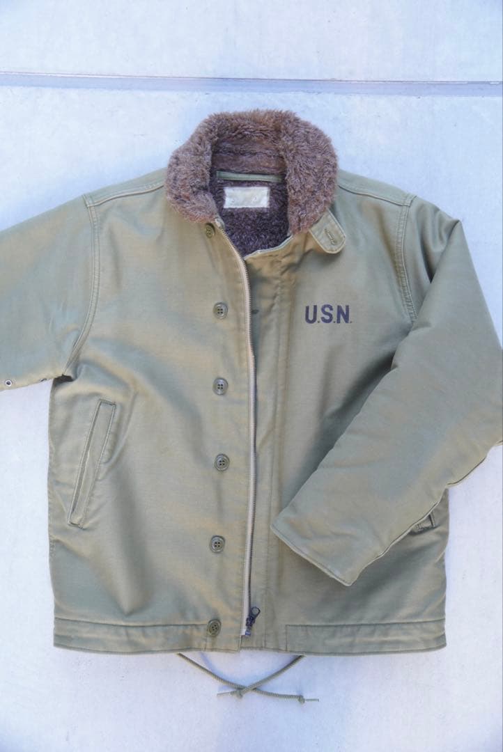 ※りん【希少】U.S.N. 米海軍 N-1 デッキジャケット ミリタリー