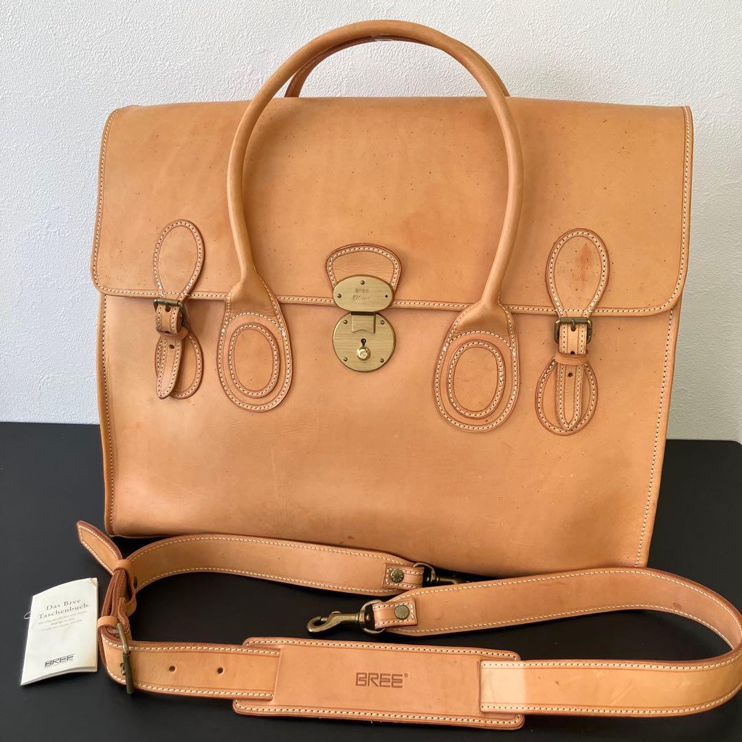 BREE classic ヌメ革 2WAY ボストンバッグ/鍵付き/48cm
