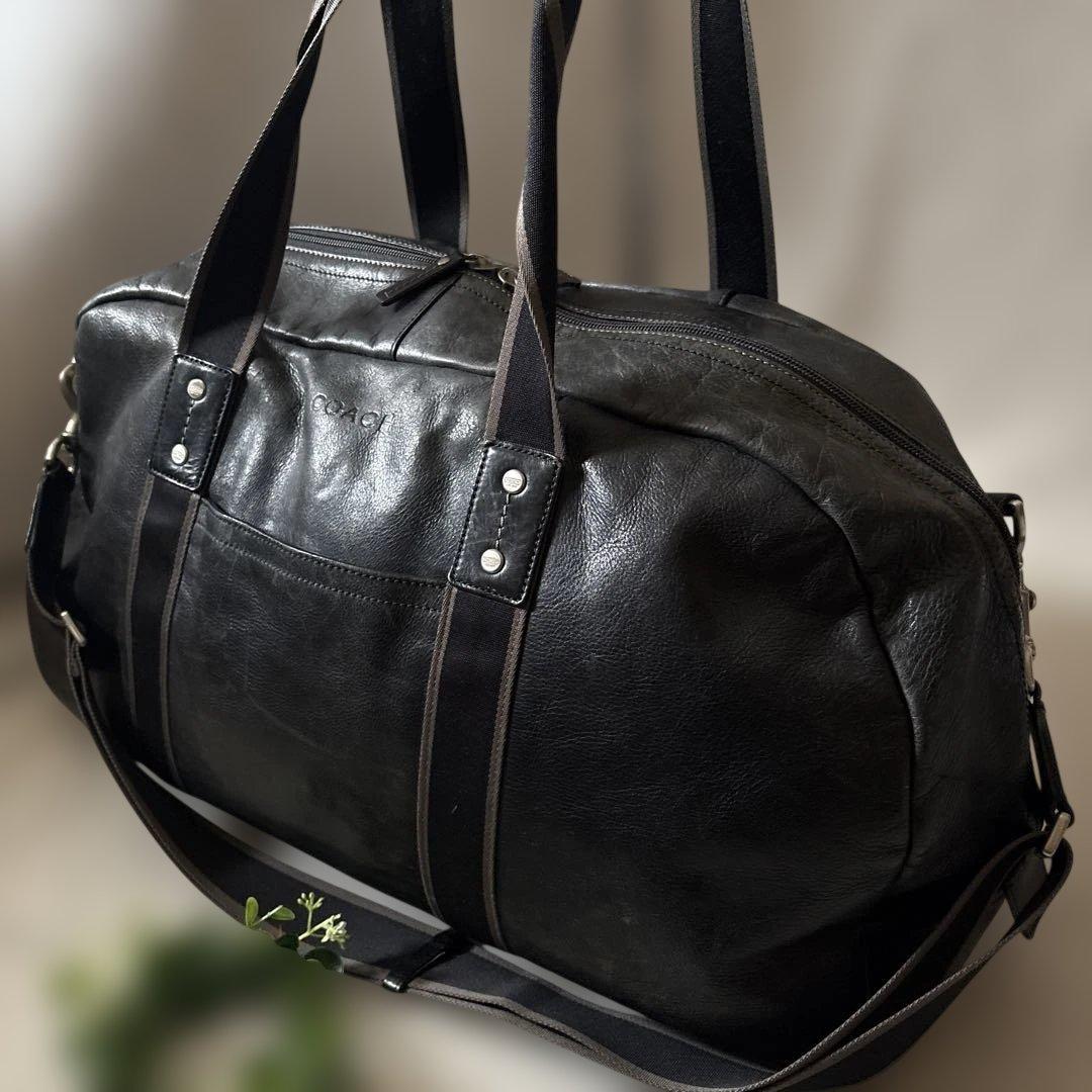 人気✨COACH ボストンバッグ 2way レザー ブラック 大容量 コーチ