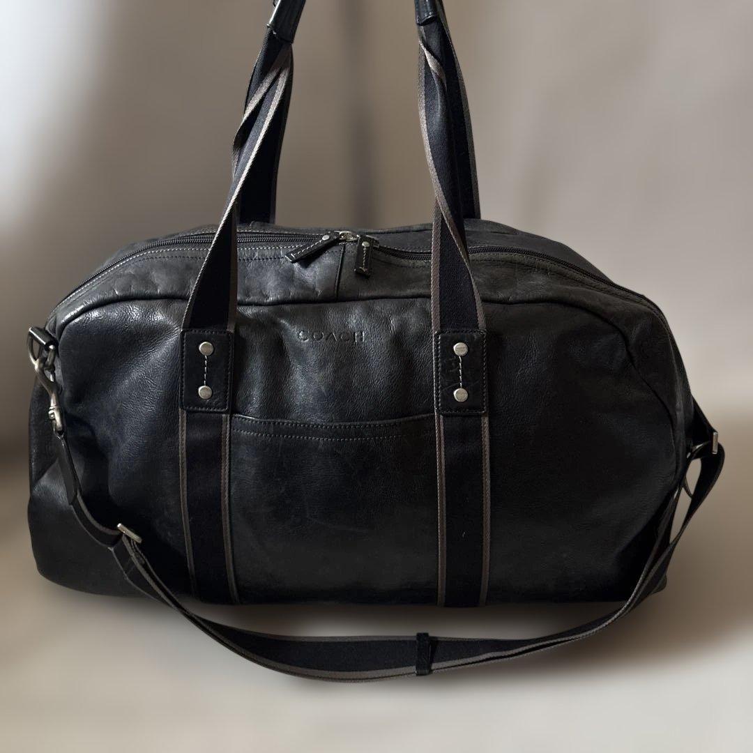 人気✨COACH ボストンバッグ 2way レザー ブラック 大容量 コーチ