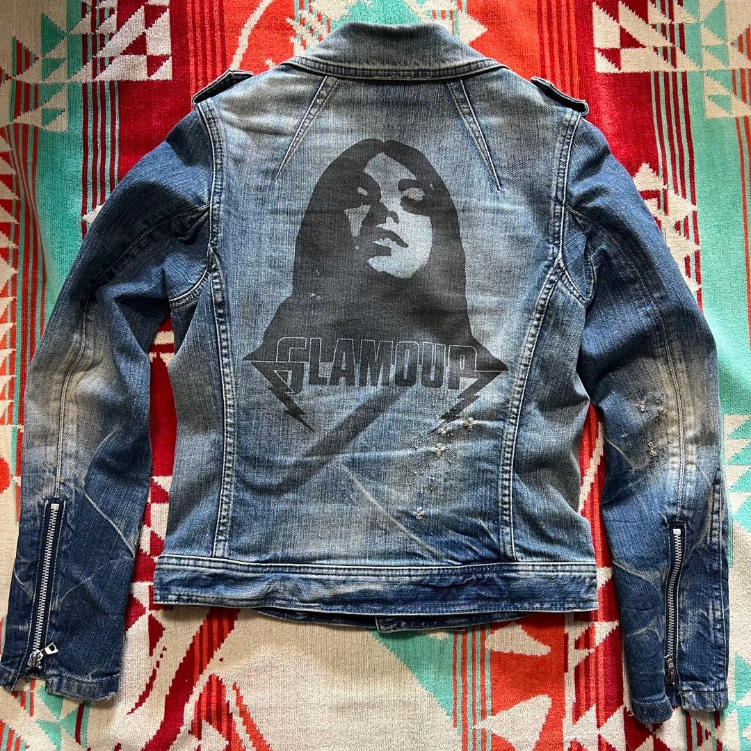 ダメージ加工デニム　ライダースジャケット◆ヒステリックグラマー