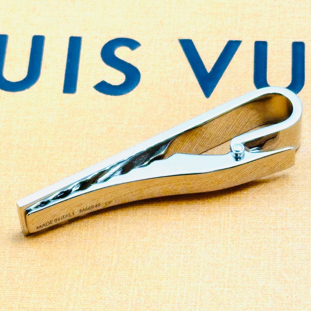 LOUIS　VUITTON　ロゴ　ネクタイピン　M66949　シルバー　タイバー