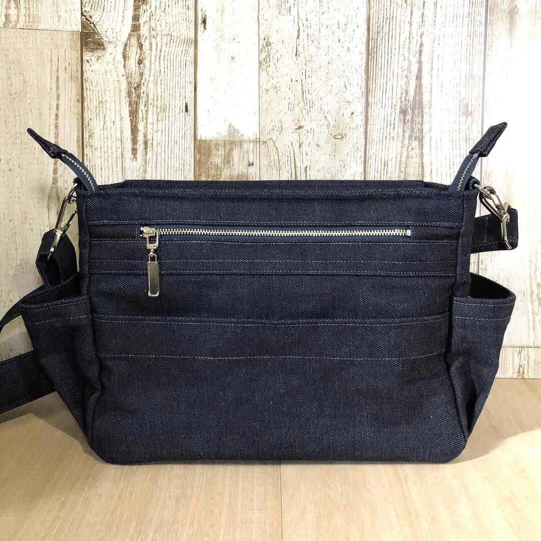 たけ柴犬犬　ショルダーバッグ　ネイビー　両開きファスナー