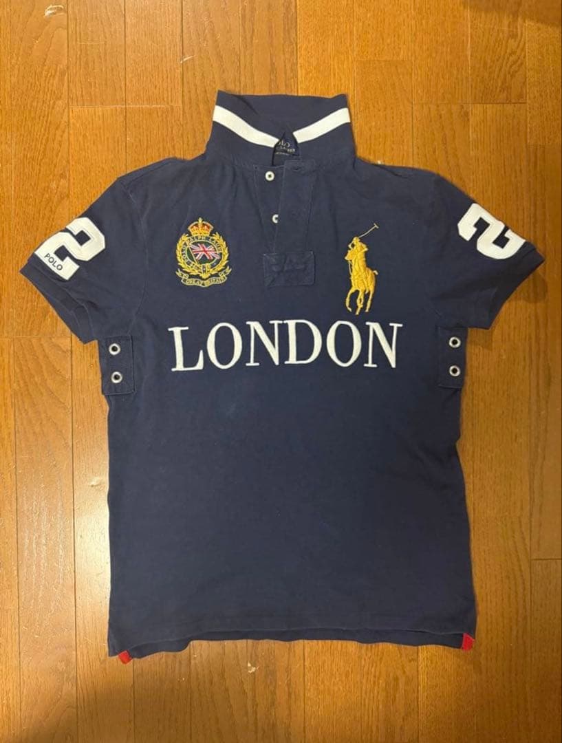 希少　ポロラルフローレン 　半袖ポロシャツ　ビッグポニー　ロンドン　ネイビー
