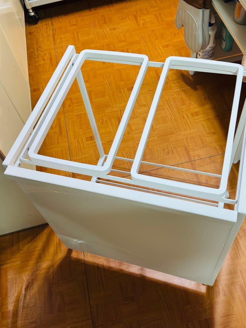 【使用9日】山崎実業 tower 目隠し袋止め付き2分別ダストワゴン