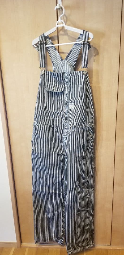 ストライプ コットン オーバーオール