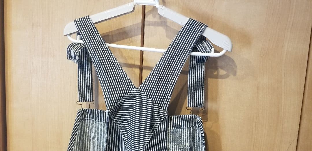 ストライプ コットン オーバーオール